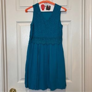 Knitworks Girls Size 12 Dress, Turquoise, EUC